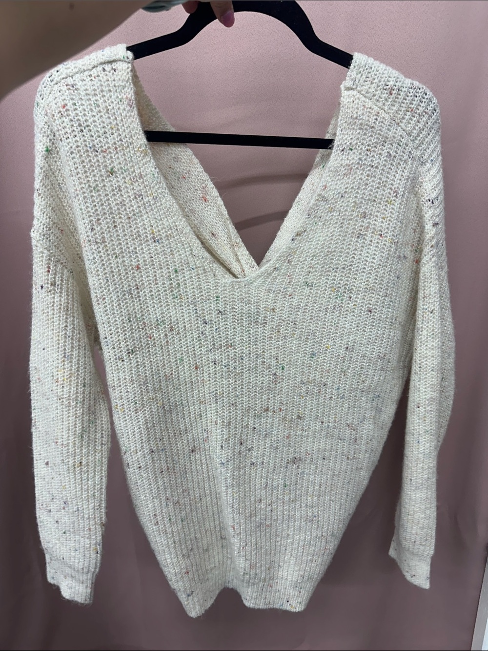Cozy Cream V-Neck Women's Sweater